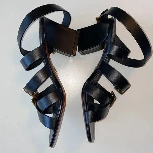 Christian Dior Double D Black Heeled Sandal Sz 37 - Picture 5 of 11